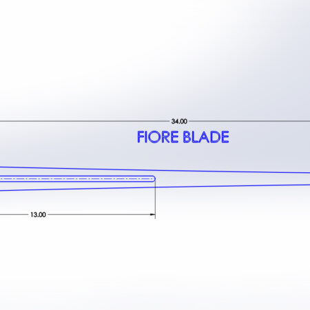 Sam Halote Fiore Blade, 34", Spat Tip, F4, Single Wide Fuller