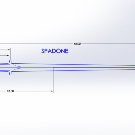Sam Halote Spadone Blade, 42", Spat Tip, F4, Triple Fuller